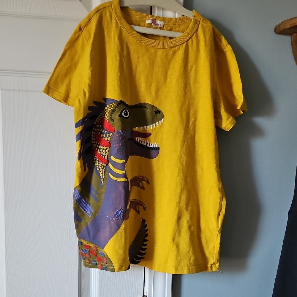 Vibrant Yellow Dinosaur/dragon Tee for Kids